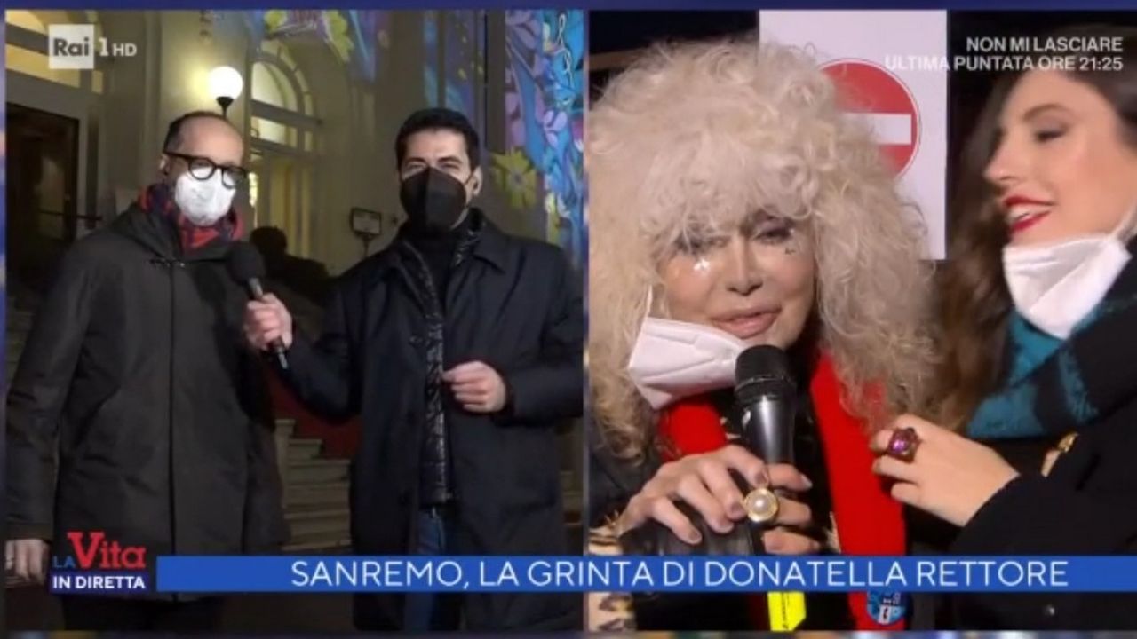 Rettore intona la canzone di Sanremo 2022 a La Vita in Diretta, Ditonellapiaga: “Non si può cantare!”