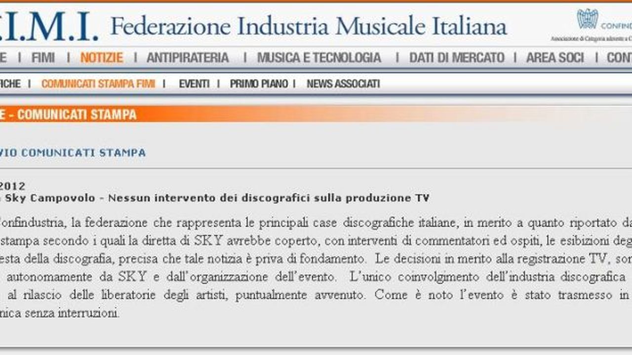 Italia loves Emilia, i discografici ‘scaricano’ Sky: le interruzioni non dipendono da noi