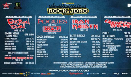 Rock in Idro 2014: orari concerti e tutte le informazioni utili