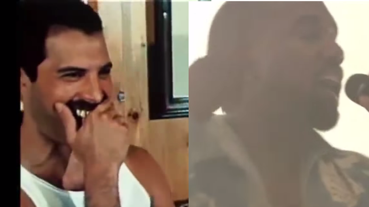 Glastonbury 2015, Kanye West canta Bohemian Rhapsody e Freddie Mercury se la ride [video]