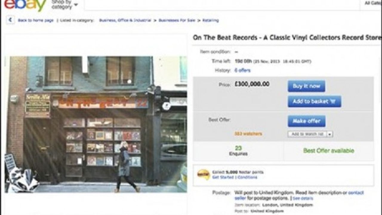 Negozio di dischi in vendita su eBay