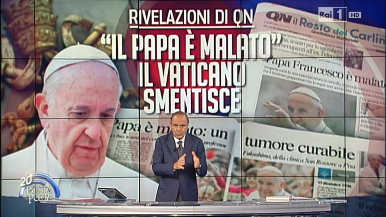 Il tumore del Papa, Porta a Porta e la richiesta di dimissioni di Bruno Vespa da direttore editoriale di Qn