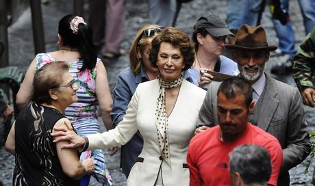 Sophia Loren sul set de La voce umana