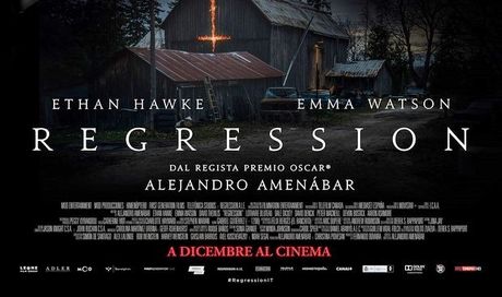 Regression: poster italiano e foto del thriller-horror con Emma Watson