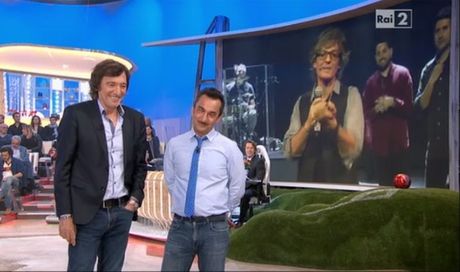 Fiorello a Quelli che il Calcio per il compleanno di Claudio Cecchetto