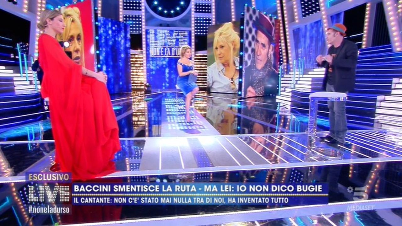 Francesco Baccini si alza durante un confronto con Guenda Goria: “Se volete farvi le liti…”. Barbara D’Urso infastidita