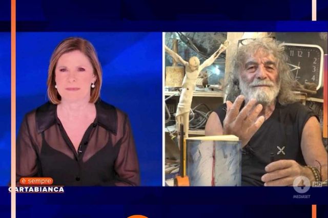 Bianca Berlinguer e Mauro Corona teatrino
