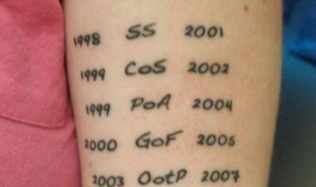 Tutta la saga di Harry Potter in un tatuaggio