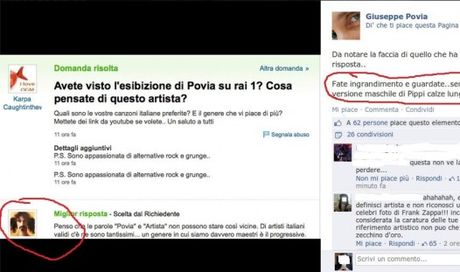 Povia su Facebook non riconosce l’avatar di Frank Zappa: “Sembra la versione maschile di Pippi Calze Lunghe!” E poi si giustifica…