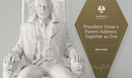Hunger Games – Il canto della rivolta parte 1: poster virale con Donald Sutherland